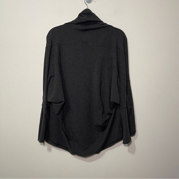 Lululemon women's Heathered Mod Black To & Flow Wrap oversized cardigan in US 2 - Picture 9 of 11